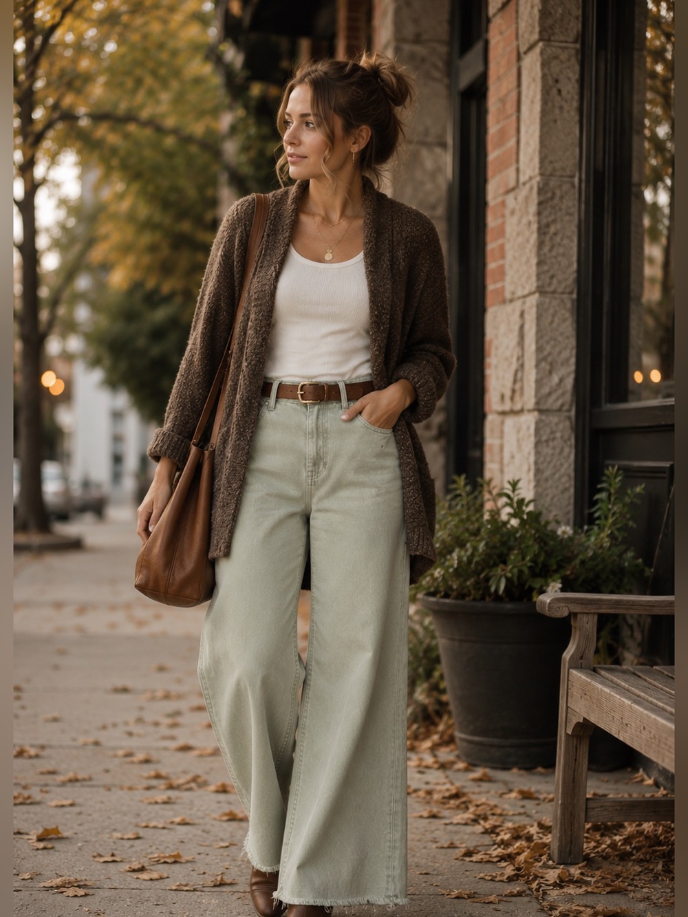 Zara The Marine Straight High-Rise Wide Leg Jeans | Light Sage Green Size 10